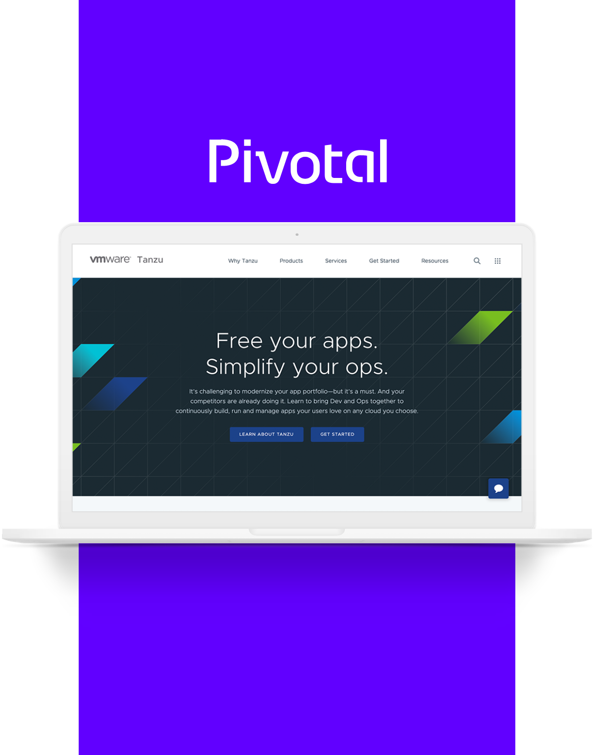 Pivotal homepage as seen on laptop.