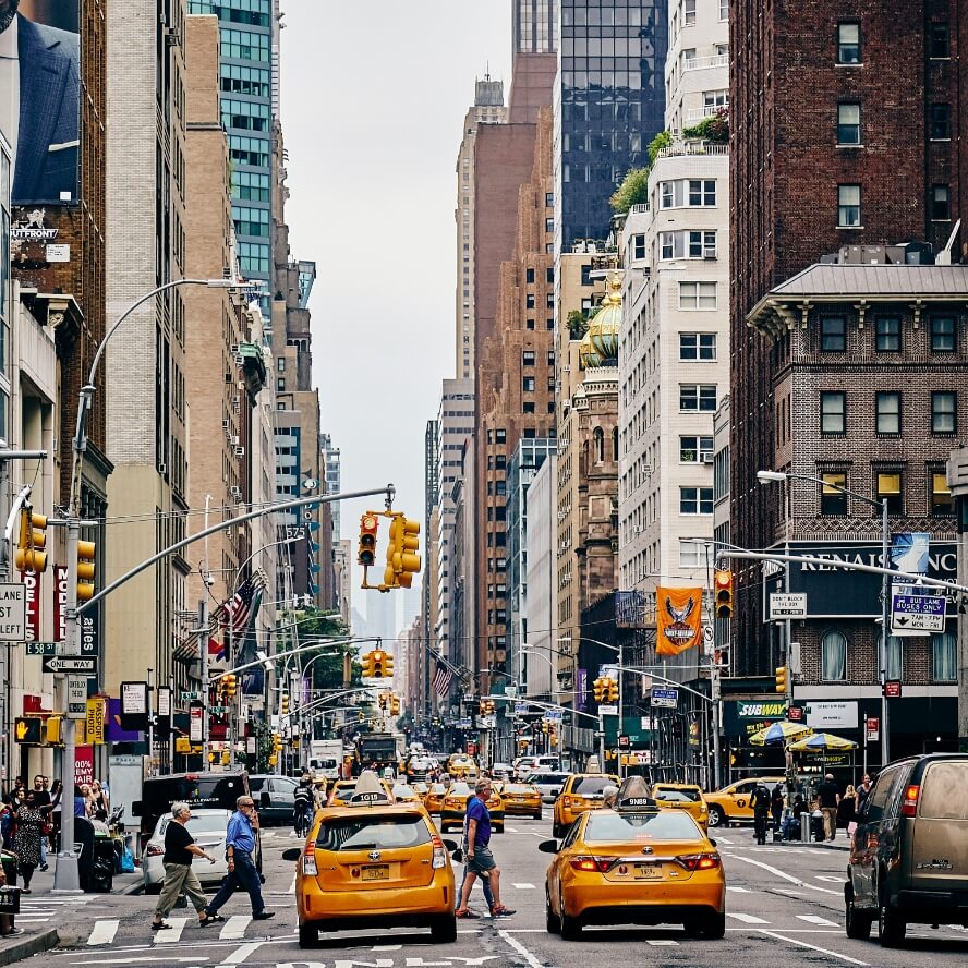 Street view of New York City.